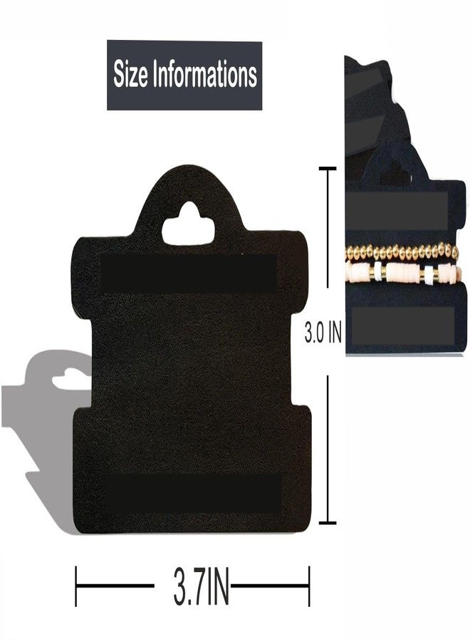 Zenomia Bracelet Packaging for Small Business, Bracelet Display Cards, Bracelet Business Supplies for Selling Bracelet Jewelry Black 50 pcs - Image 2